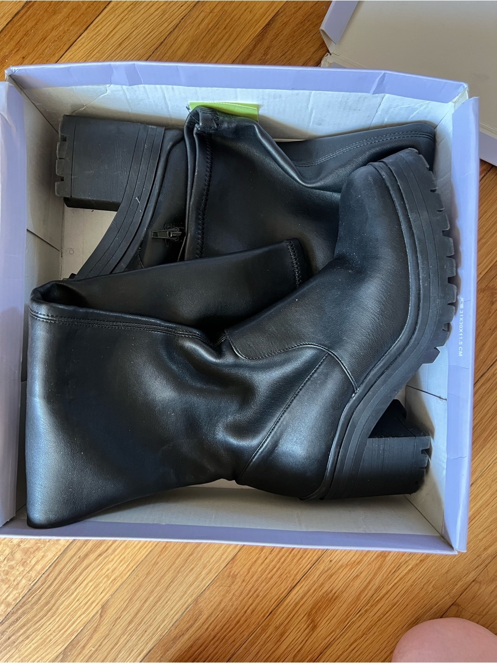 Steve Madden Black Chunky Heel Mid-Calf Boots